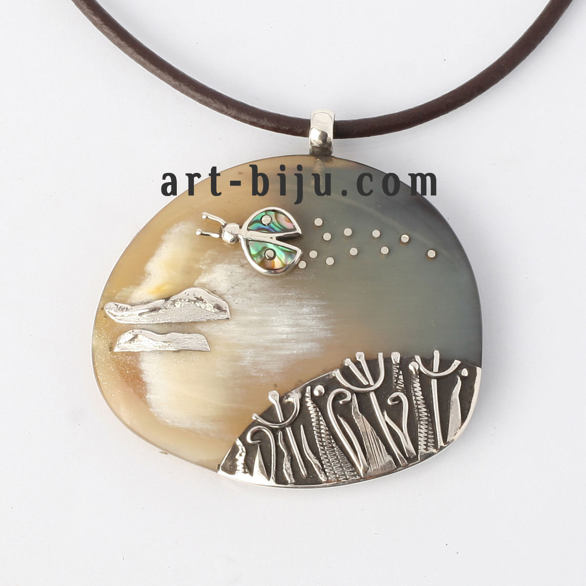 Collier en argent 'Paysage optimiste'.